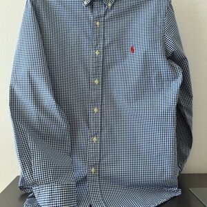 Ralph Lauren Blue Gingham Button-Down Shirt